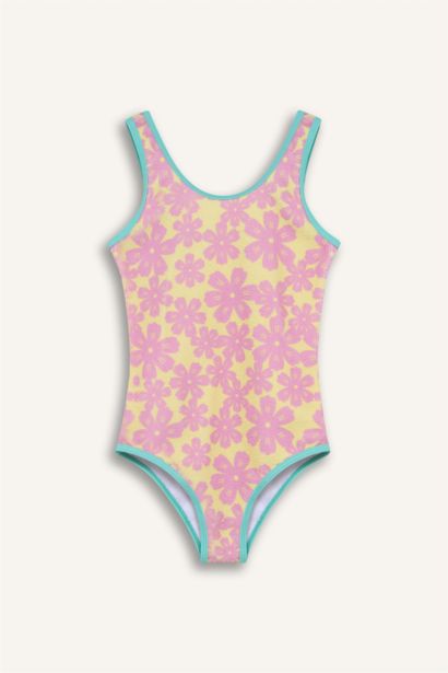 Купальник с цветочным узором для девочек