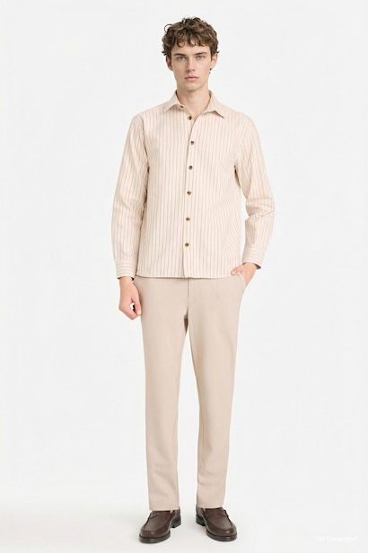 %100 Pamuk REGULAR FIT Flanel Çizgili Gömlek