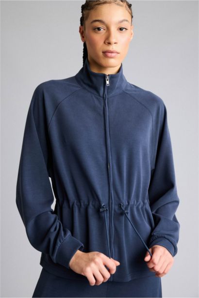 Cardigan zippé à col montant Coupe régulière