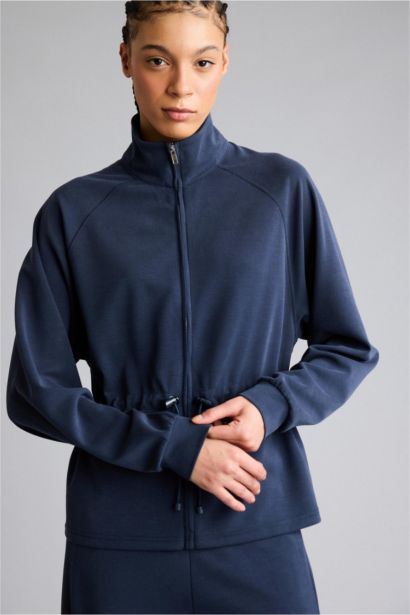 Cardigan zippé à col montant Coupe régulière