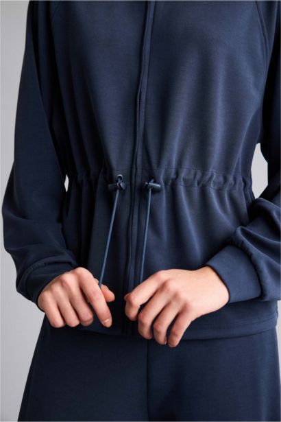 Cardigan zippé à col montant Coupe régulière