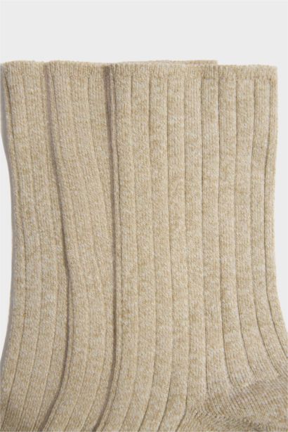 Kadın 3'lü Pamuk Akrilik Uzun Çorap