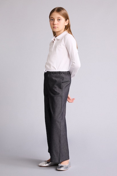 Wıde Leg Jean Görünümlü Pantolon Kız Çocuk