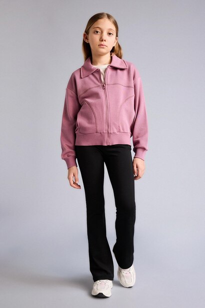 Girl Zip-Up Cardigan