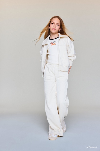 Girl Polo Collar Zip-Up Sweatshirt