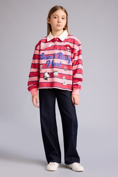 %100 Pamuk Hello Kitty Sweatshirt Kız Çocuk
