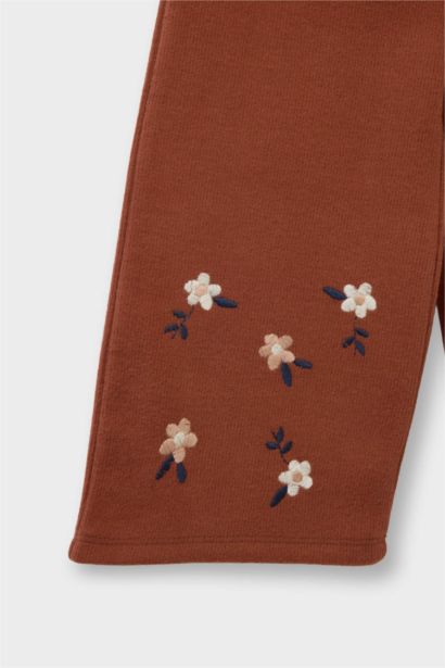 Wide Leg Floral Normal Waist Trousers