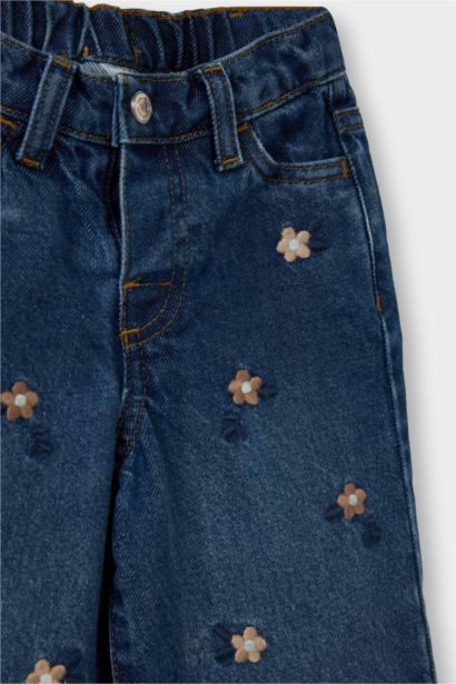Baby Girl Culotte Floral Patterned Jeans