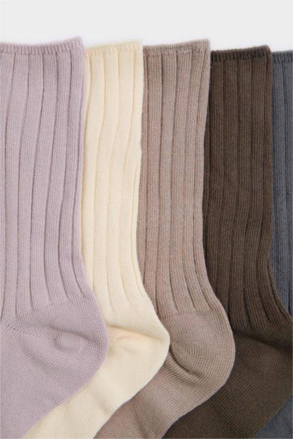 Kadın 5'li Pamuklu Uzun Çorap
