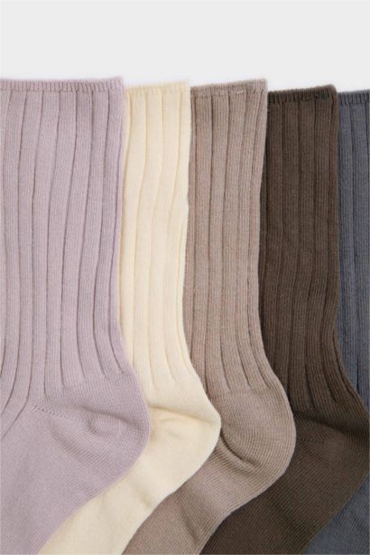 Kadın 5'li Pamuklu Uzun Çorap