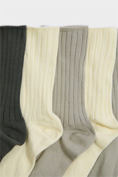 Kadın 5'li Pamuklu Uzun Çorap