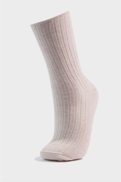 Kadın 3'lü Pamuklu Uzun Çorap