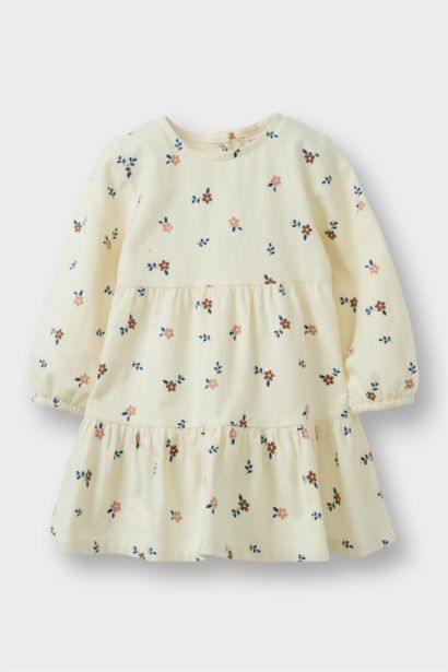 Baby Girl Sweet Printed Flannel 2 Piece Dress