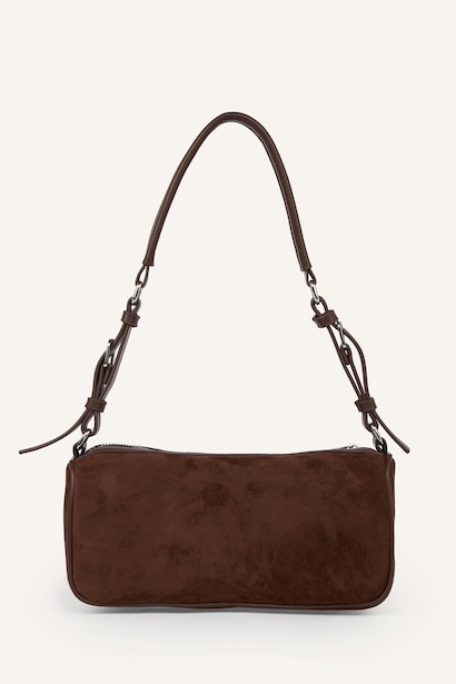 Tokalı Süet Baget Omuz Çantası