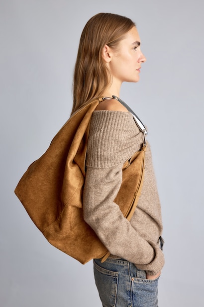 Süet Hobo Omuz Çantası