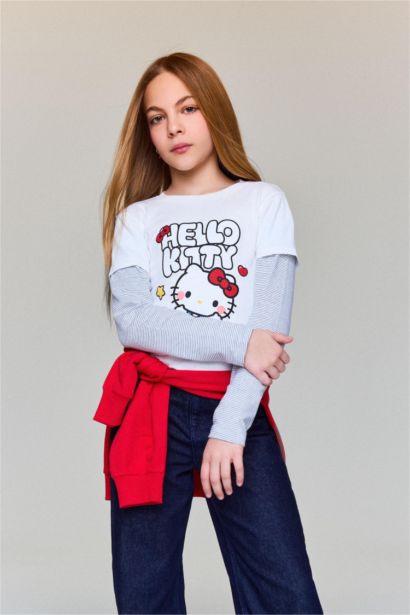 Girl Hello Kitty Crew Neck Long Sleeve T-Shirt