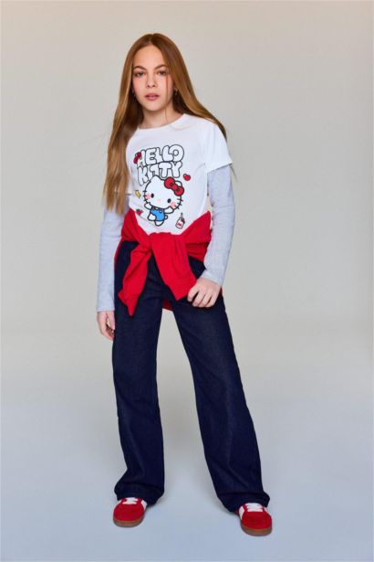 Girl Hello Kitty Crew Neck Long Sleeve T-Shirt