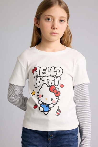 Girl Hello Kitty Crew Neck Long Sleeve T-Shirt
