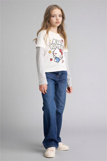 Girl Hello Kitty Crew Neck Long Sleeve T-Shirt