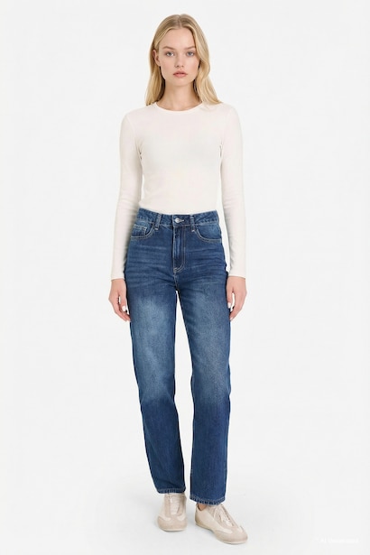 Mom Fit Yüksek Bel Jean