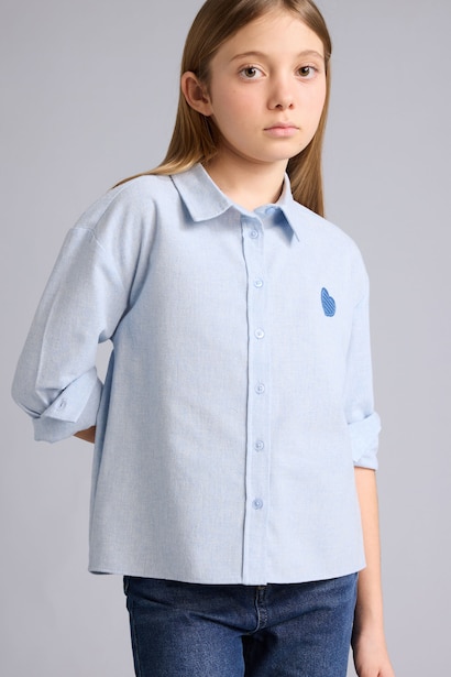 Regular Fit Long Sleeve Poplin Shirt