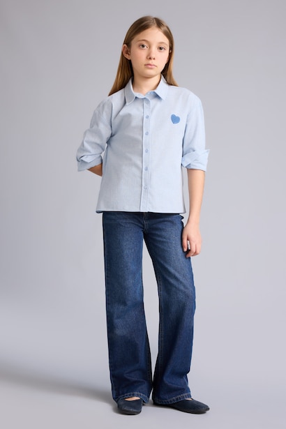 Regular Fit Long Sleeve Poplin Shirt
