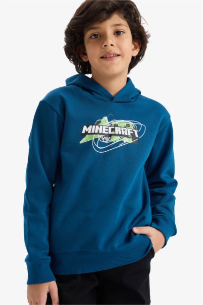 Minecraft Kapüşonlu Sweatshirt Erkek Çocuk