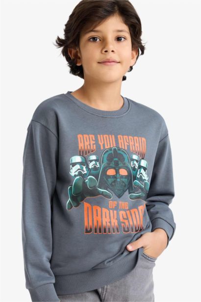 New Regular Fit Star Wars Licensed Crew Neck Sweatshirt