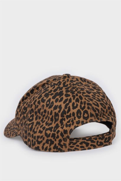 Kadın Leopar Desenli Pamuklu Cap Şapka