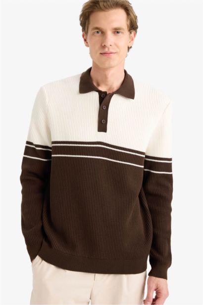 Polo Collar Knitwear Pullover