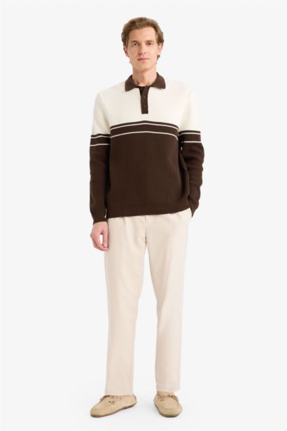 Polo Collar Knitwear Pullover