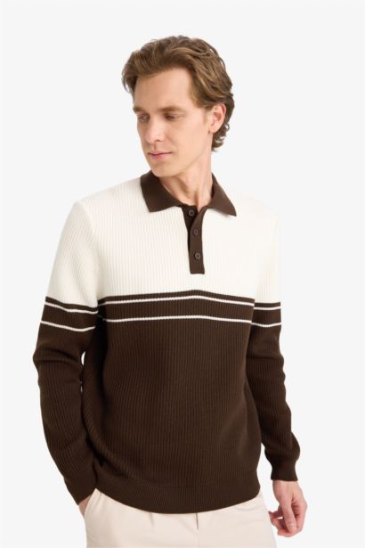 Polo Collar Knitwear Pullover