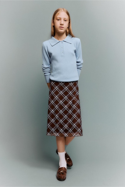 Girl Regular Fit Polo Collar Pullover