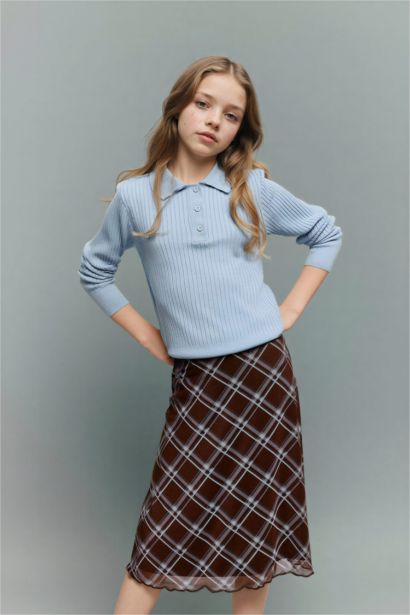 بلوفر بناتي قصة عادية بياقة بولو