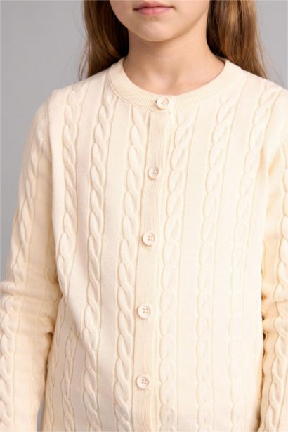 Regular Fit Crew Neck Cardigan