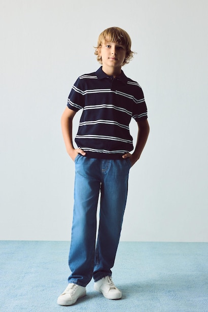 Boy 100% Cotton Straight Leg Blue Jeans