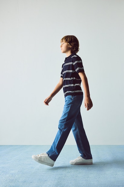 Boy 100% Cotton Straight Leg Blue Jeans