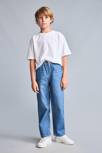 Boy 100% Cotton Straight Leg Blue Jeans