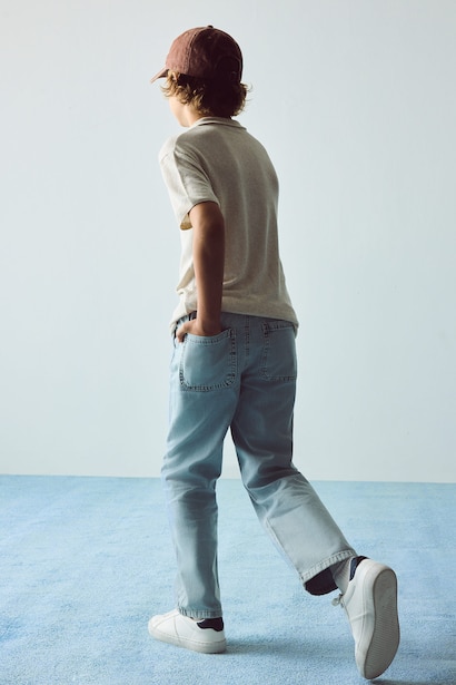 Boy 100% Cotton Straight Leg Blue Jeans