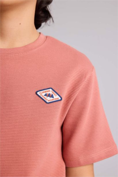 تيشيرت اولادي نص كم اوفر سايز بياقة مستديرة