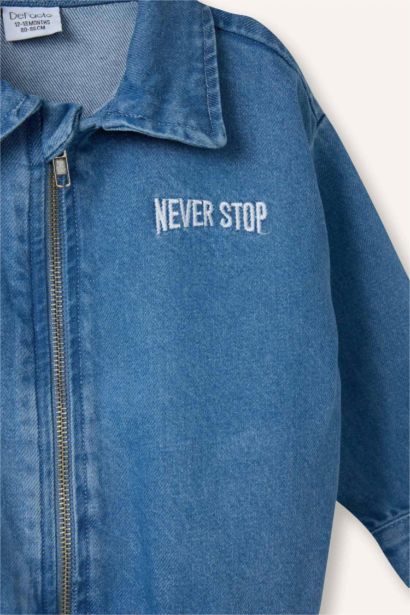Baby Boy Zippered Denim Jacket
