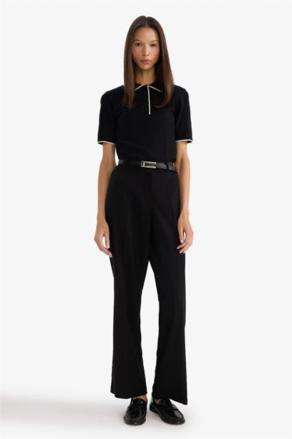 Straıght Fıt Çift Cepli Normal Bel Düz Paça Pantolon