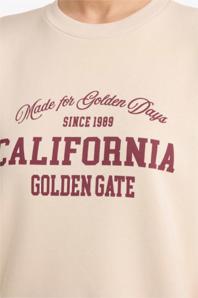 Oversize Fit Printed Long Sleeve Sweatshirt