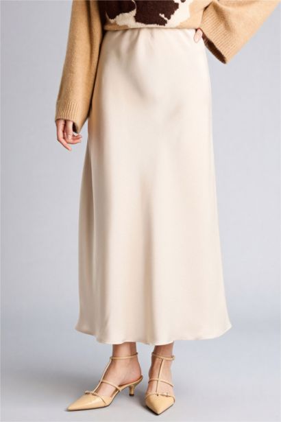 Юбка со средней талией из сатина для женщин