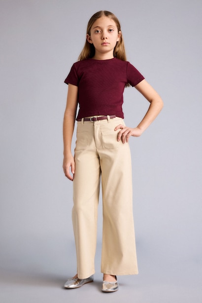 Wıde Leg Pantolon Kız Çocuk