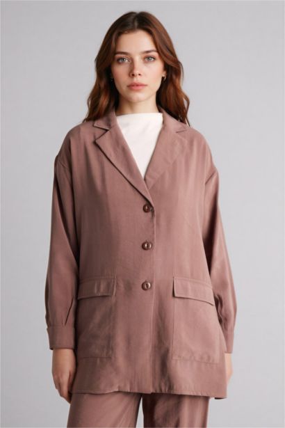 Relax Fit Woven Striped Long Sleeve Tunic