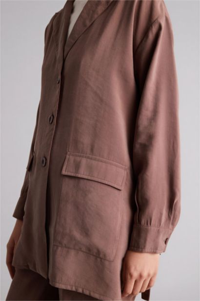 Relax Fit Woven Striped Long Sleeve Tunic