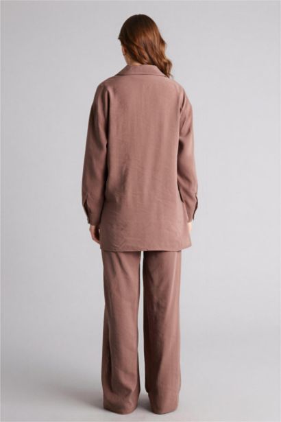 Relax Fit Woven Striped Long Sleeve Tunic