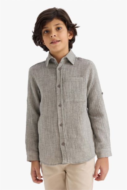 Boy Muslin Shirt and Pants 2 Piece Set