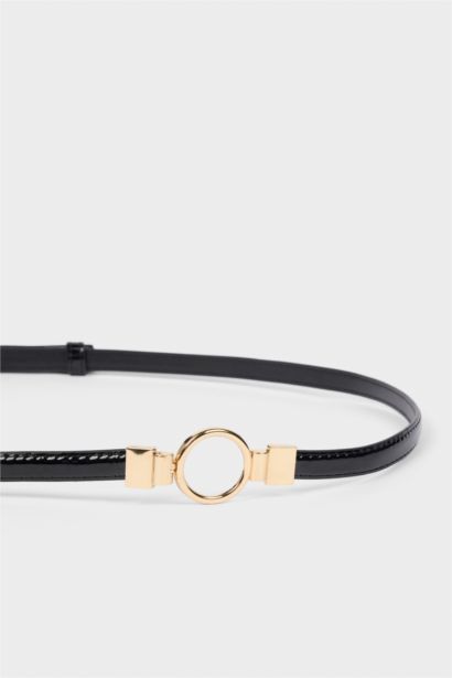 Kadın Oval Toka Suni Deri Klasik Kemer